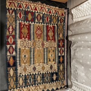 Vintage Colorful Geometric Pattern Rug